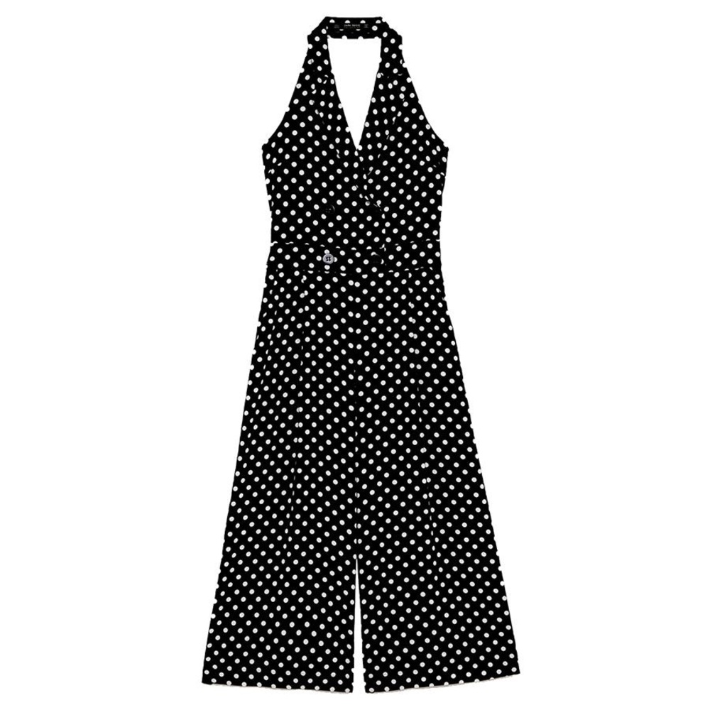 Zara Black and White Polka Dot Jumpsuit